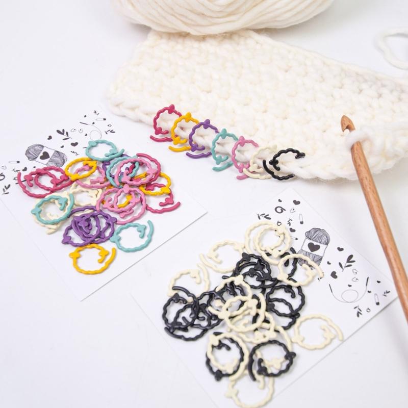 24Pcs Fruit Stitching Markers Crochet Locking Stitching Markers Rings for Knitting Crocheting Weaving Sweater Scarf Hat