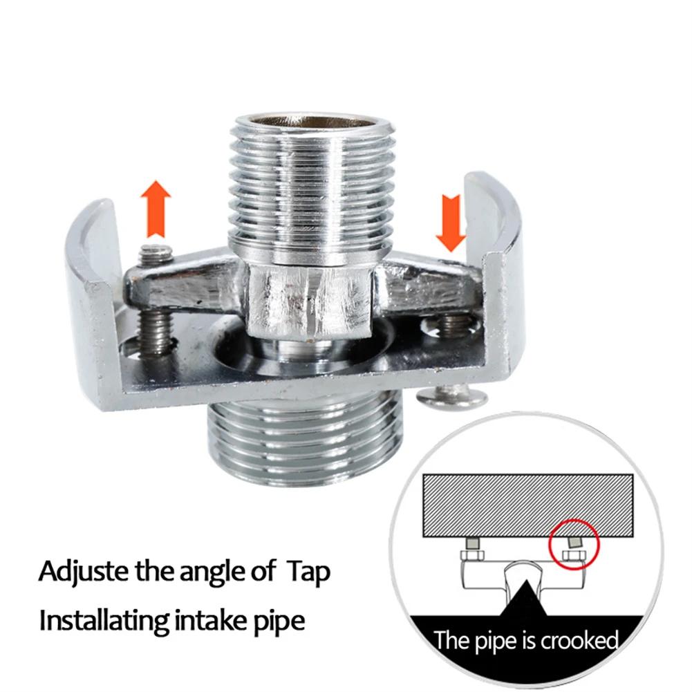 40 Degree Adjustable Wall Mounted Faucet Copper Angled Curved Foot Eccentric Screw Corner For Adjust Angle Of Intake Pipe