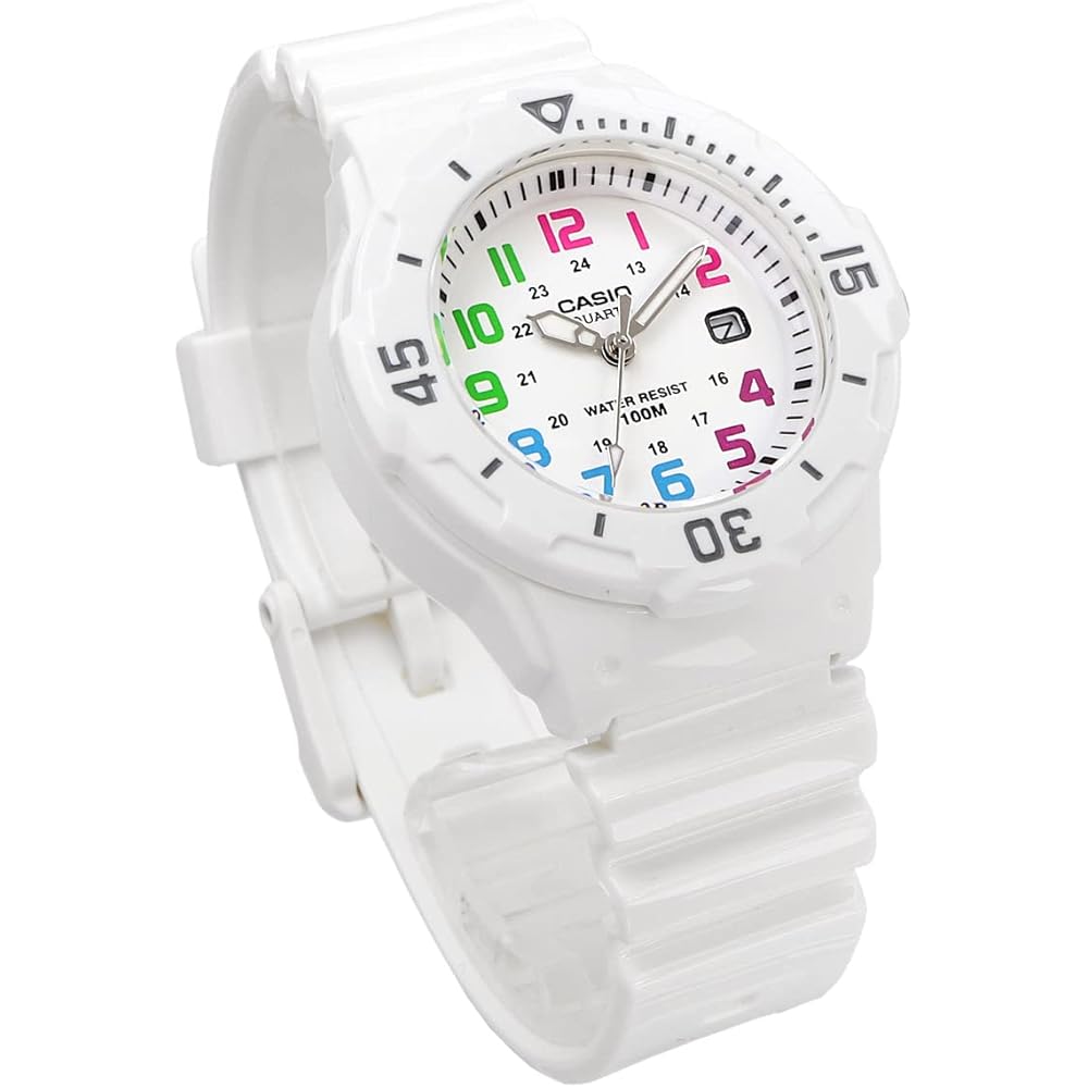 Casio LRW-200H-7BV Analog Watch Gloss White Multi-Color for Women and Kids
