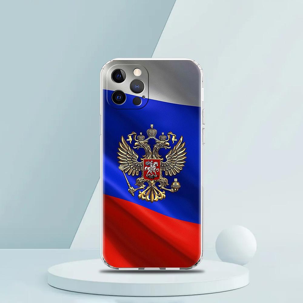 

Russian Flag Case for iPhone 16 15 14 13 12 Pro Max Cover Transparent Soft for iPhone 11 Pro Max 7 8 Plus XS XR Shell Bags Capas for iPhone 16