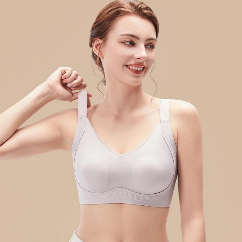 Big Breasts Look Small Nude and Comfortable Bra Seamless No-rims Breast-locking and Fat-locking Underwear