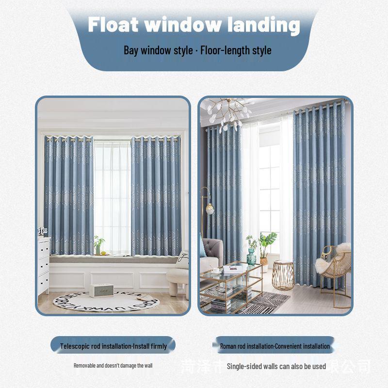 Nordic Blackout Jacquard Bamboo Cotton Curtains for Living Room, Bedroom, or Balcony