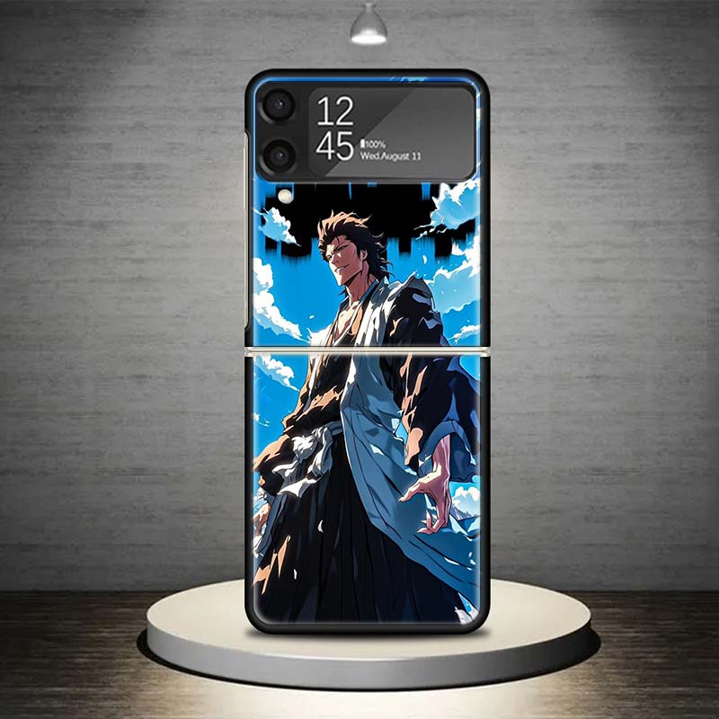 Aizen Sousuke Bleach Phone Case For Samsung Galaxy Z Flip 7 6 5 4 3 5G Shockproof Cover Z Flip7 Flip6 ZFlip5 Flip3 Flip4 Luxury
