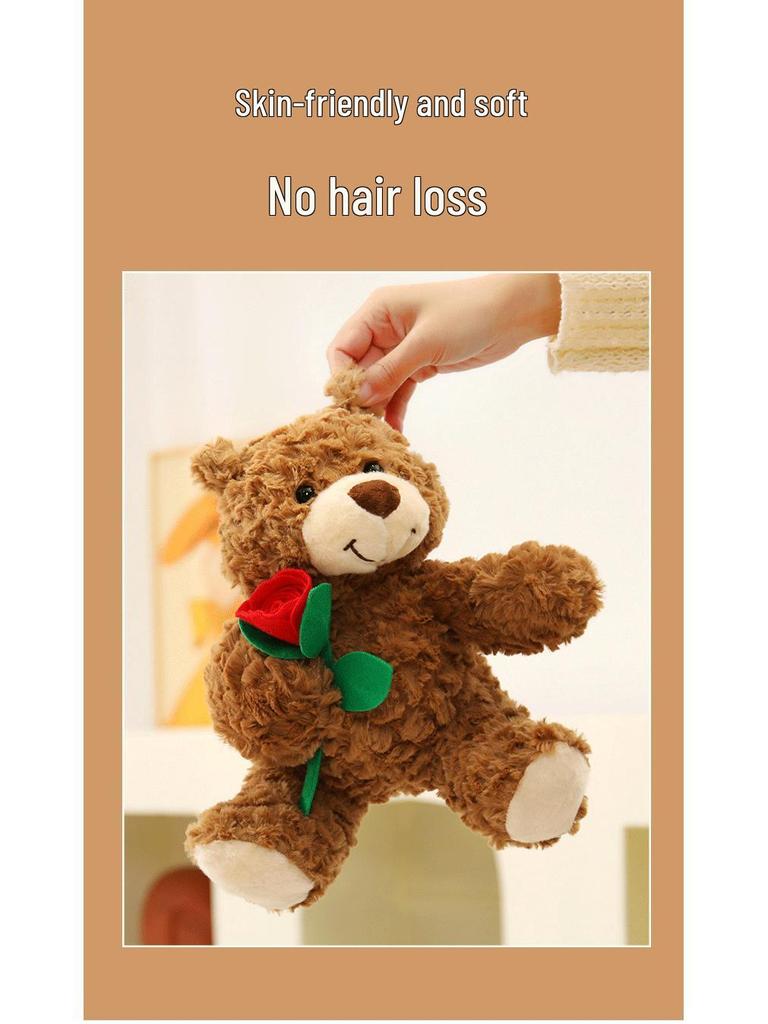 Rose Teddy Bear Plush Doll - Cute Gift for Girls
