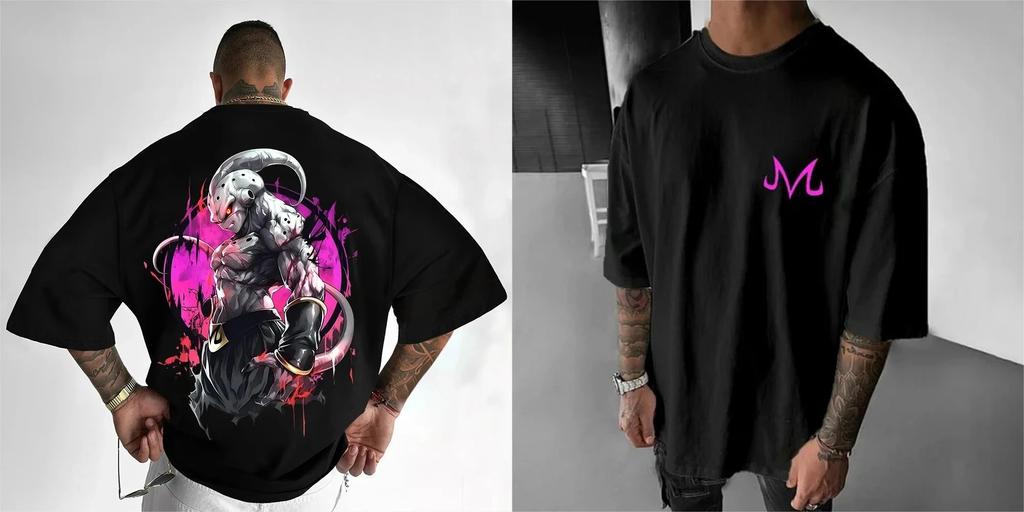 2026 Broly Dragon Ball Locker geschnittenes T-Shirt Unisex Anime Muskel Grafik-T-Shirt Streetwear Tintenspritzer Dämonenhörner Baumwolle Lässig Streetwear