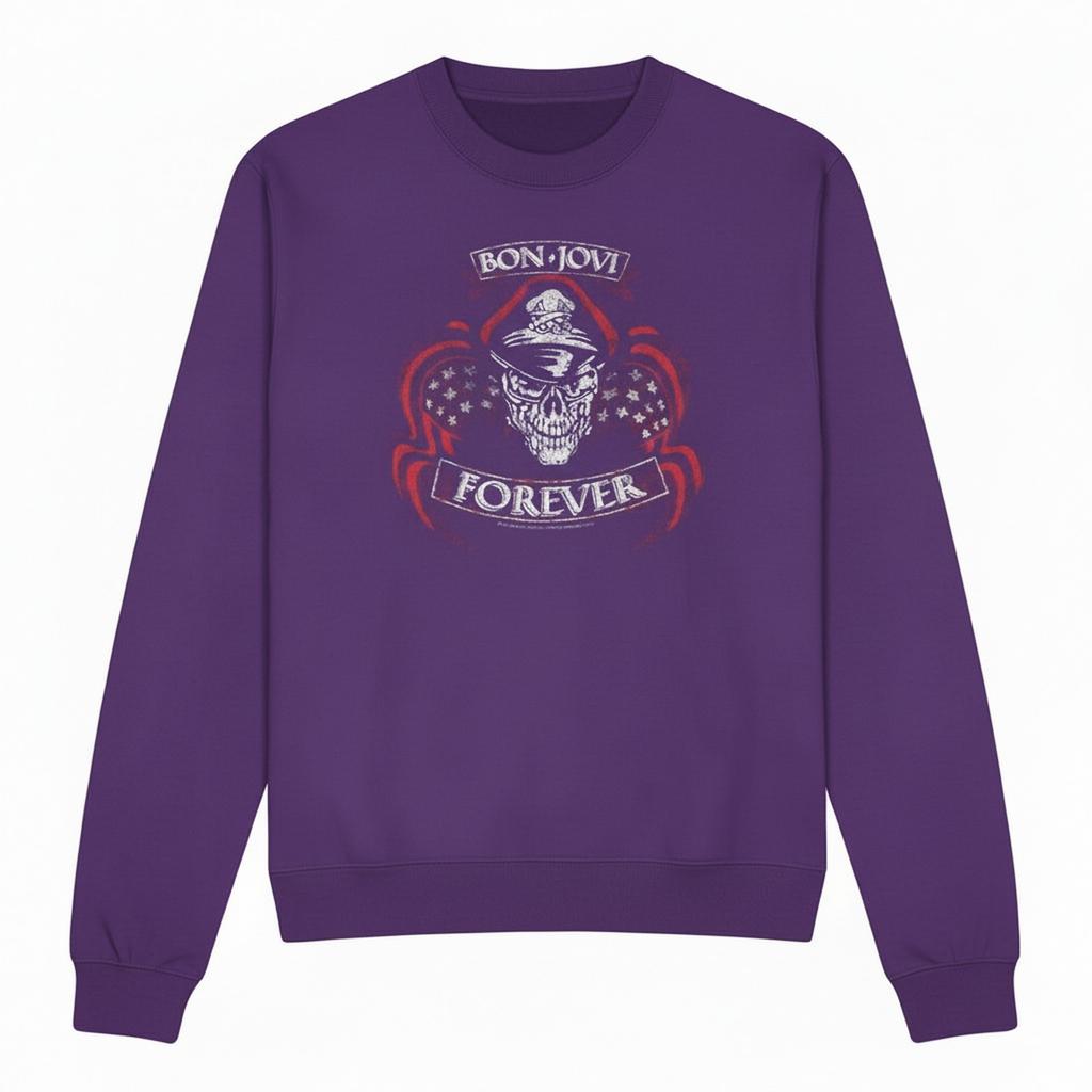 Bon Jovi Unisex Adult Forever Skull Sweatshirt