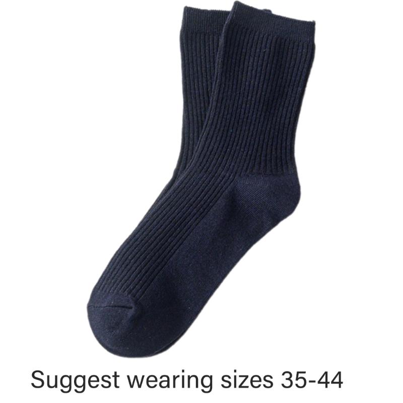 5 Pairs Moisture Wicking Sports Socks With Ribbed Knitted Design Breathable Solid Color Middle Calf Socks For Men Women