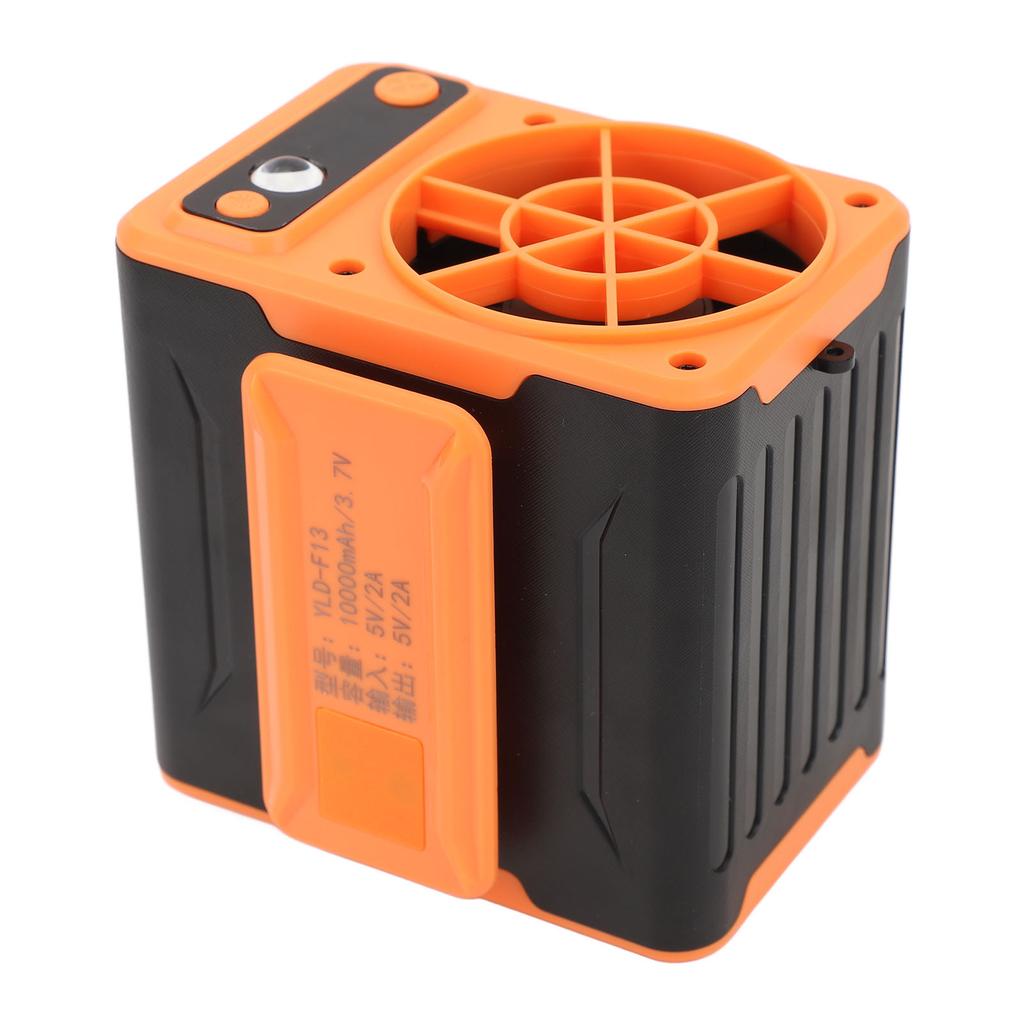 Hüftventilator USB wiederaufladbar 10000mAh Hüftclip-Ventilator mit Taschenlampe 4 Geschwindigkeiten Einstellbares LED-Display Lanyard für den Außenbereich