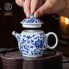 Jingdezhen Blue & White Hand-Painted Ceramic Teapot