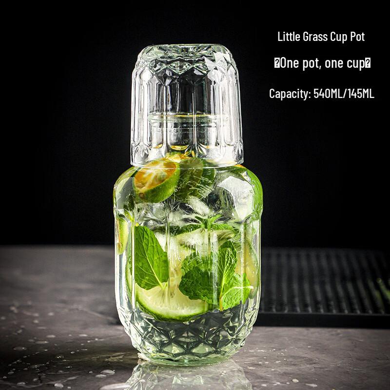 

Small Grass Glass Pitcher and Cup Set