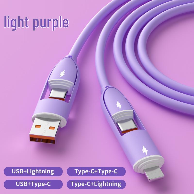 Universal 3-in-1 Fast Charging Cable: Compatible with Apple, Android, and Type-C Devices