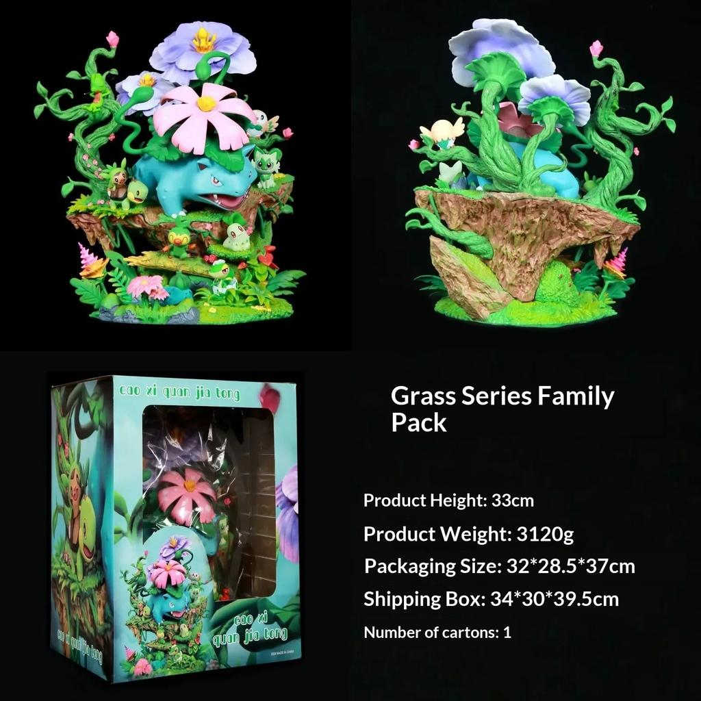 PokMon Gk Figure Family Set Led Light Up Collectible Statue Charizard Blastoise Venusaur Desktop Decoration Gift For Anime Fans
