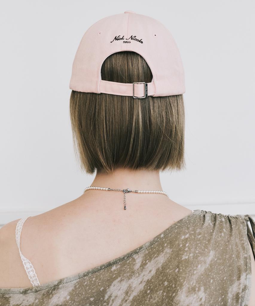 Nigaennikol Nicole Lettering Ball Cap_Pink Brown
