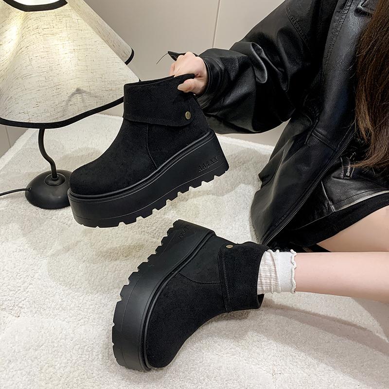 Fashion Women's Snow Boots 2025 Autumn New Thick Sole Heightening Suede Birken Boots Women's Shoes)