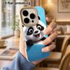 Phone Case: Lambskin 2D Flat Samsung Galaxy A34 A35 M05 M06 S20 S22 S21 FE Plus 5G Protective Case, Peeking Little Panda, Christmas and Halloween Gift