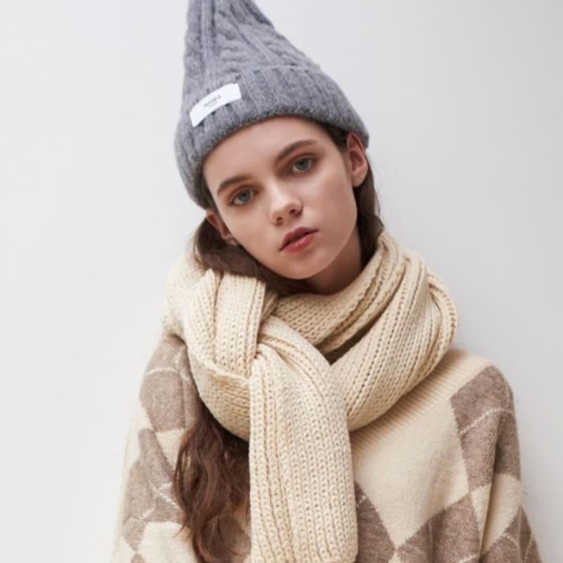 

MANES Saintes Knit Muffler (4 colors) Gray