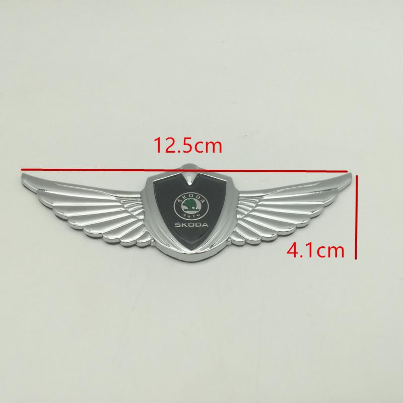 1pcs 3D Metal new for SKODA Car Wings Body Fender side Emblem Badge Decal rear tail bumper trunk Sticker styling Accessories