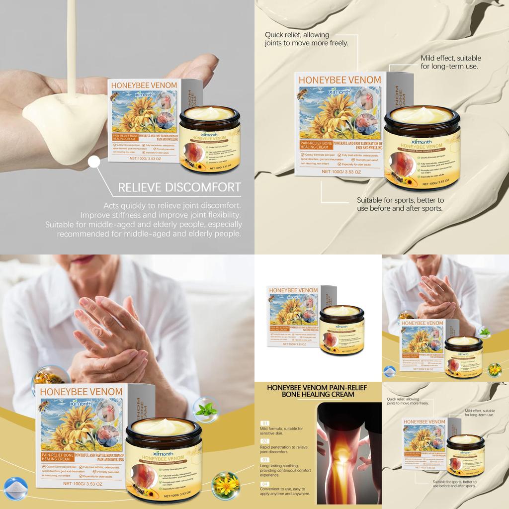 Ximonth Bee Venom Joint Care Cream Gentle Relief For Knee Discomfort And Daily Massage Therapy