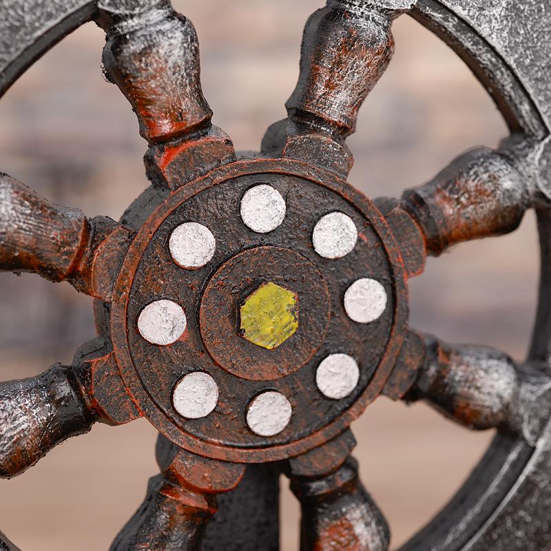 Creative Retro Rudder Compass Model Coffee Shop Window Display Table Props Decorations