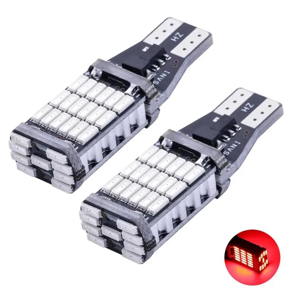 Новые улучшенные светодиодные лампы T15 W16W 45 SMD 4014 для автомобиля, Canbus, лампы заднего хода, стоп-сигнал, фонари заднего хода, лампа заднего хода 2pcs красный