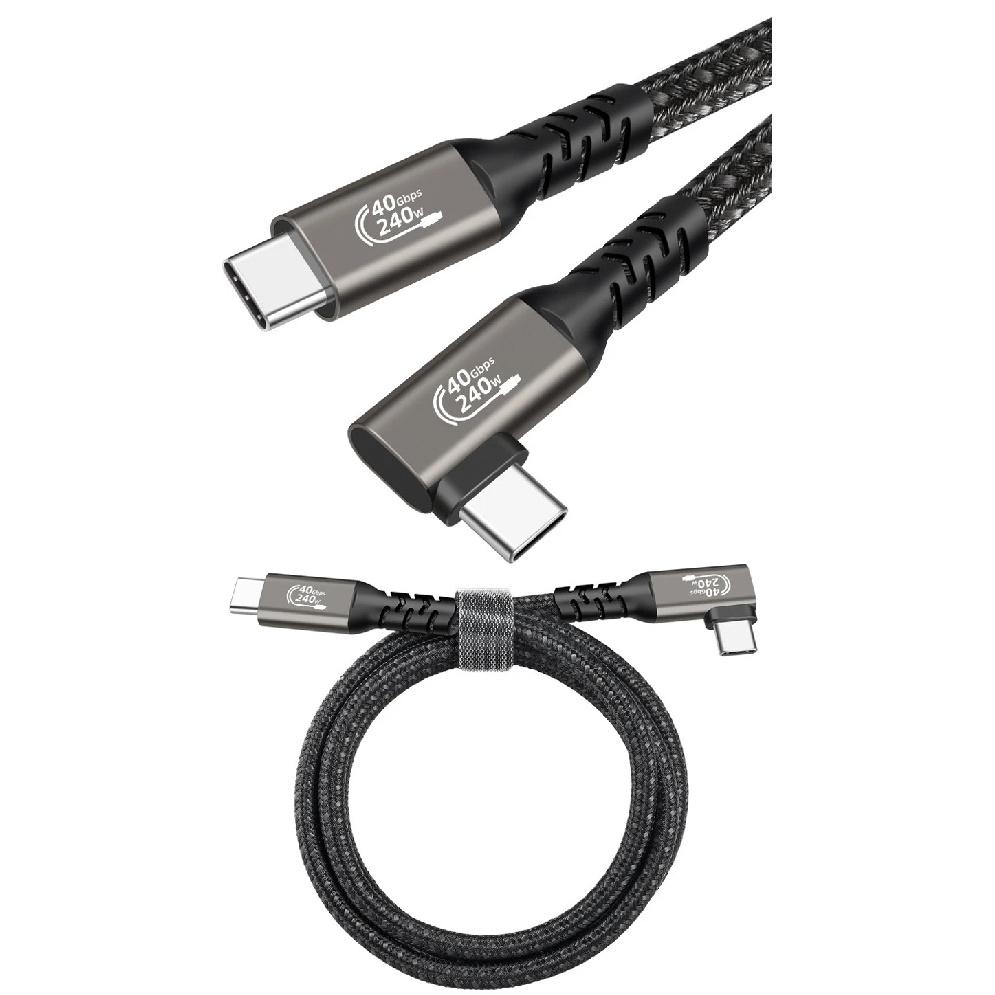 USB 4 Thunderbolt 4 Elbow USB Cable 40Gbps PD240W 5A 8K Type C Cable Data Transfer Fast Charging For M1 Macbook VR Oculus Quest