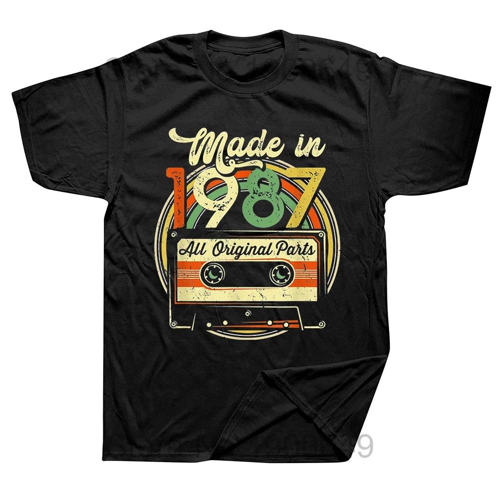 Vintage Made In 1987 Limited Edition 37 Years of Being Awesome T Shirts Summer Graphic Cotton Streetwear Birthday Gifts Tshirt