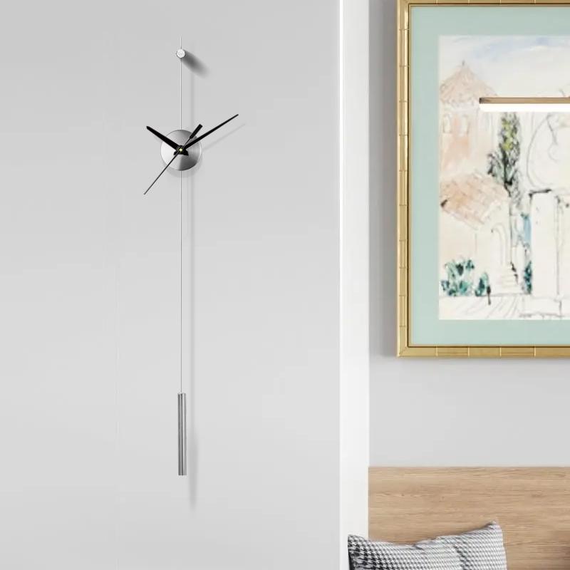 Morden Wall Clocks Metal Watches Silent Clocks Round Wall Decoration Products Creative Light Luxury Artistic Unique Design