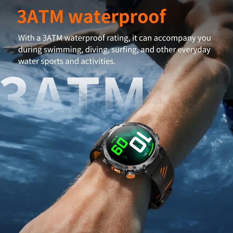 2026 New Military GPS Sports Smart Watch Men Compass 3ATM Waterproof Swim Fitness Tracker AMOLED HD SmartWatches 850Mah Battery