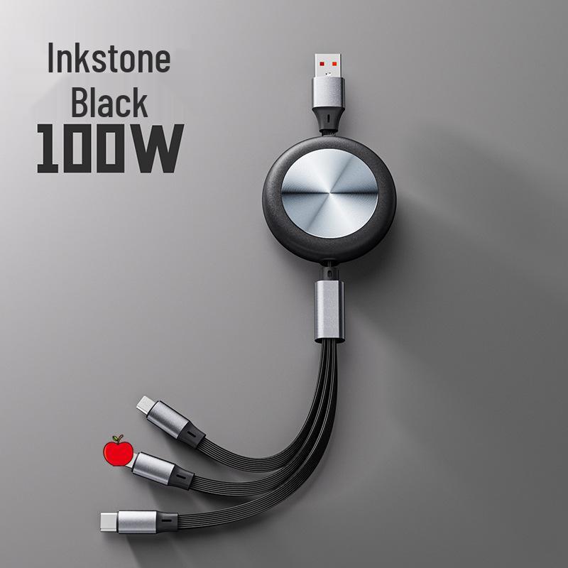 100W Retractable 3-in-1 Fast Charging Cable with Custom Logo
