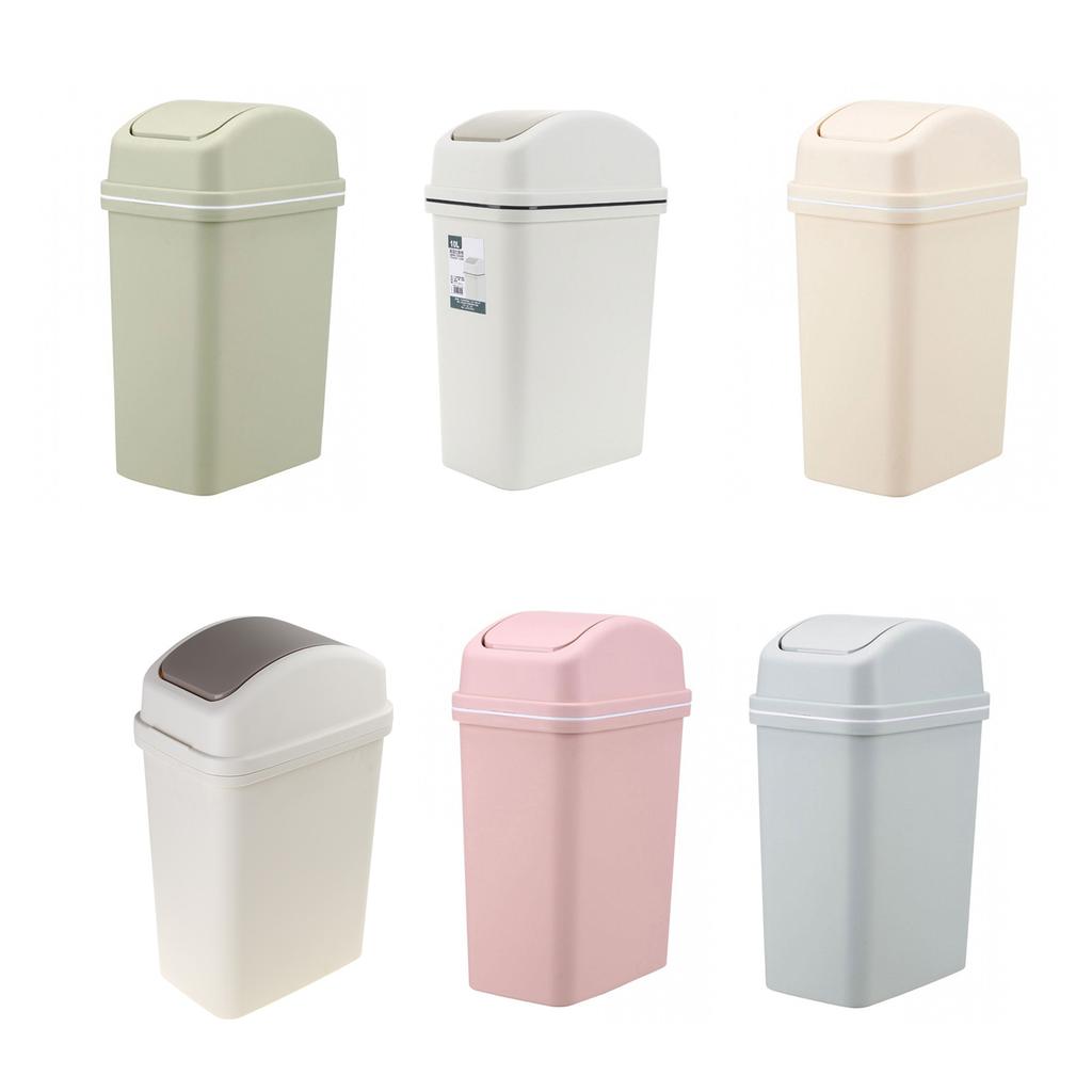 Swing Top Bin 10L Waste Disposal Solution Waste Bin with Lid for Home and Office Use Space Saving