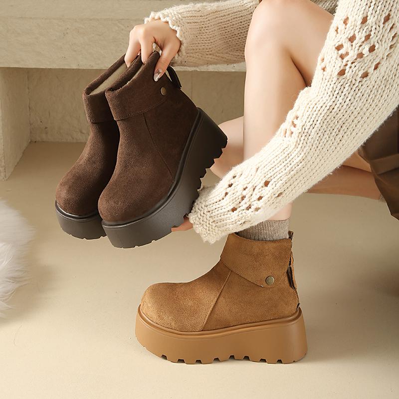 TUINANLE Newest Women Winter Snow Boots Slip on Short Boots Comfort Ankle Boots Faux Fur Lining Plush Boots
