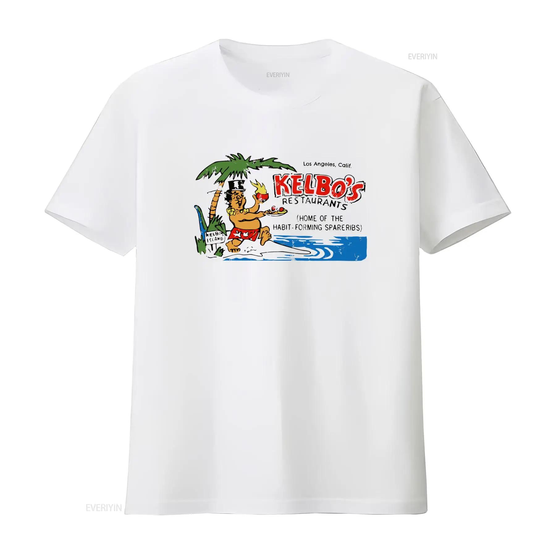 

Retro Tiki T Shirt Bar Restaurant Mug Rum Polynesian Hawaiian Kelbos LA CA Home of the Habit Forming Spareribs vintage Washed 5XL різнокольоровий