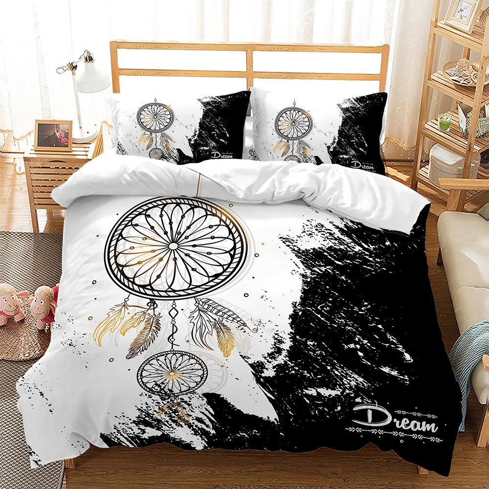 

Quilt Cover Dream Catcher Wind Chime 3D Quilt Cover Three-Piece Digital Kit Four-Piece Set 135 * 200 90g