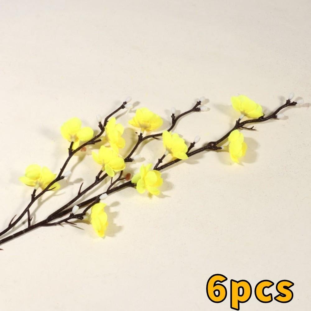 6PCS Real Touch Artificial Plum Branches Plastic Wintersweet Flower Wedding Ceremony