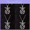 Gothic Silver Agate Bat Star Pendant Necklace For Men And Women