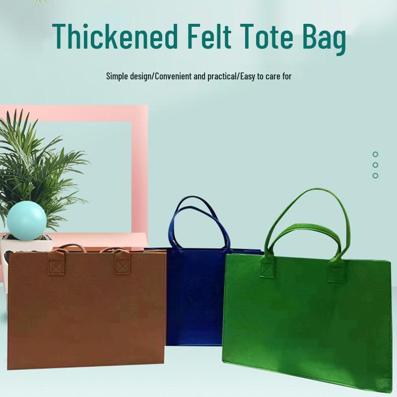 Large Capacity Cartoon Souvenir Tote Bag - Felt Handbag for Shopping and Commuting