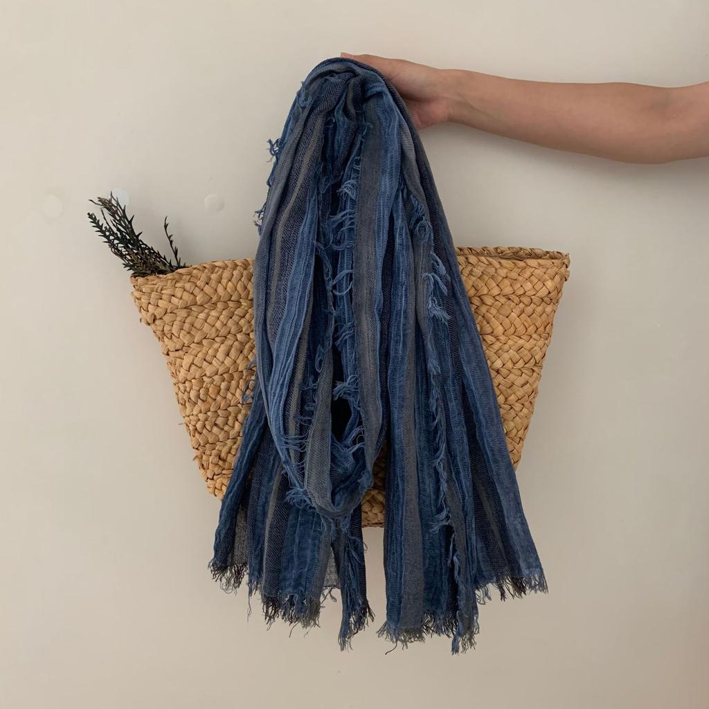 Cotton Linen Tie-dye Striped Men's Scarf Autumn Winter Warm Men Scarves Tassel Long Shawl Male Accessories Bufanda Wraps