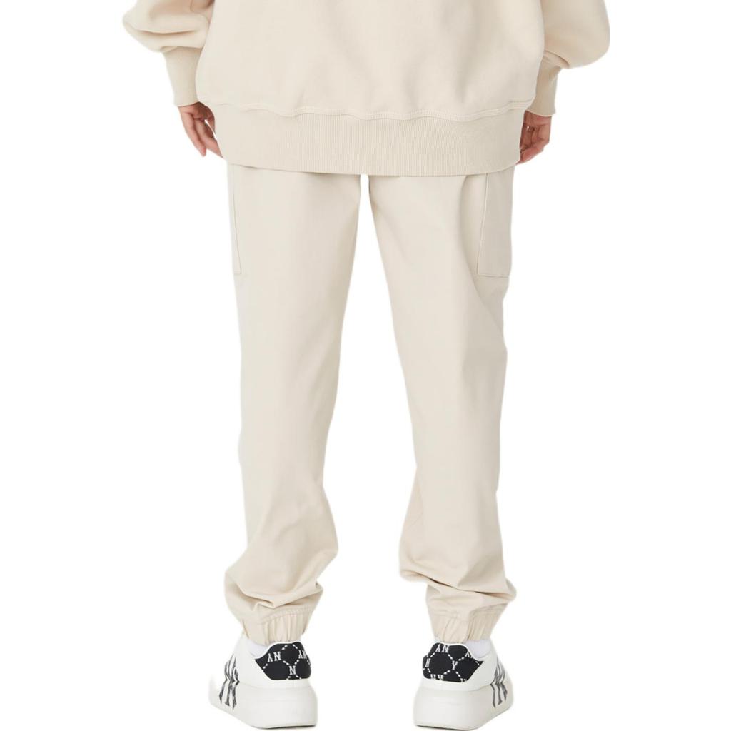 MLB Solid Color Straight Leg Cuffed Casual Pants Men bottoms Beige 3LWP00124-50BGL
