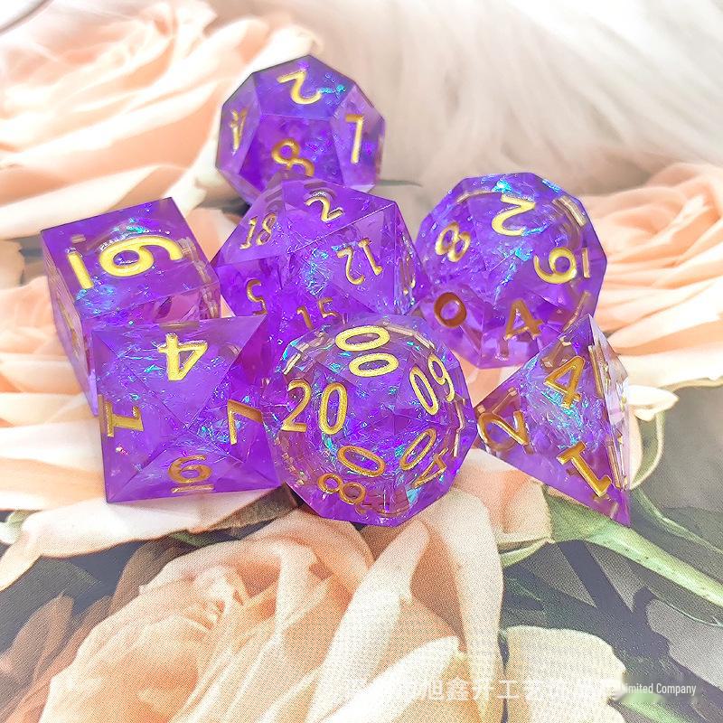 Sharp Resin Polyhedral Dice for Cthulhu, DND, and TRPG Board Games