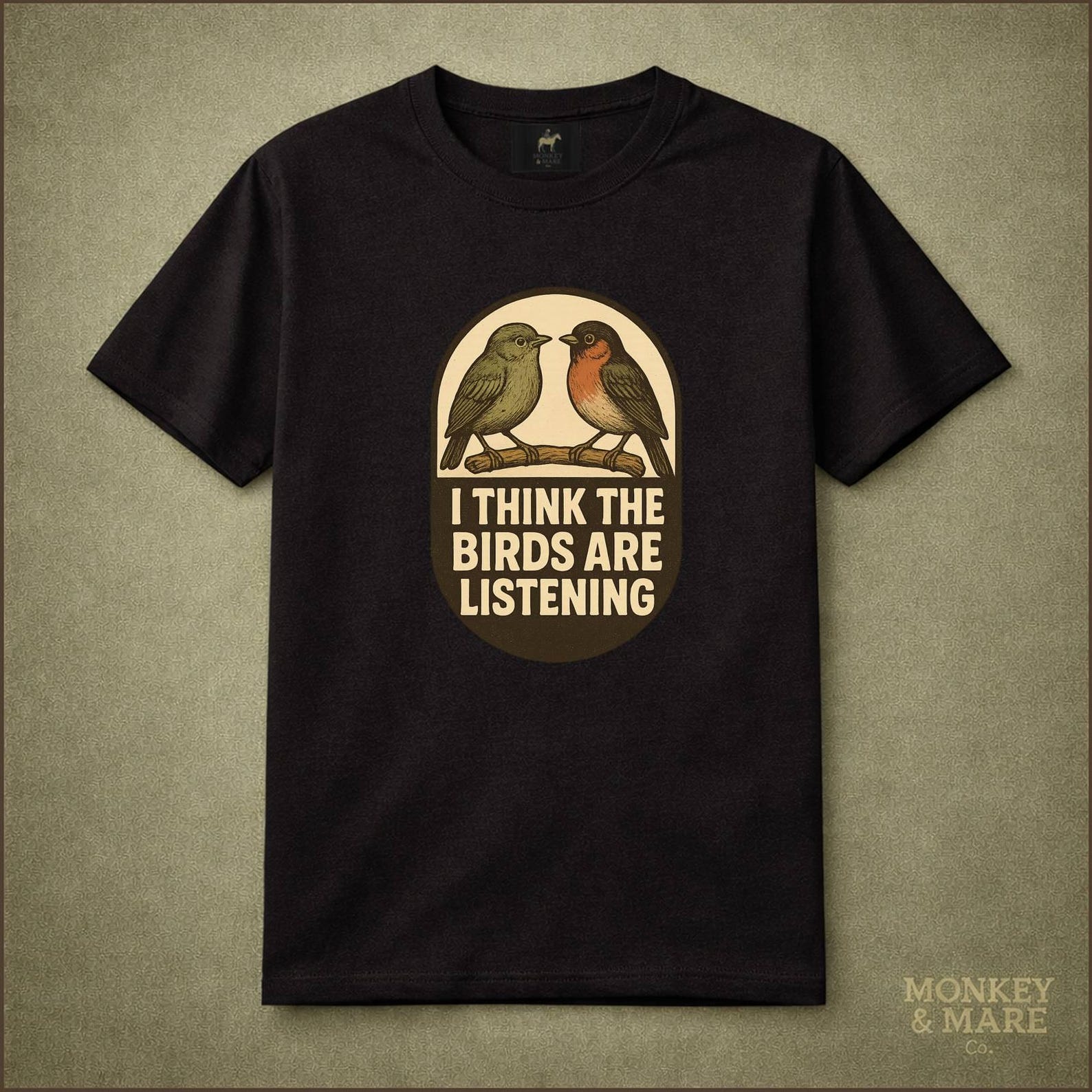 Bird Conspiracy Shirt, I Think The Birds Are Listening, Birds Arent Real Humor Tee 2XL