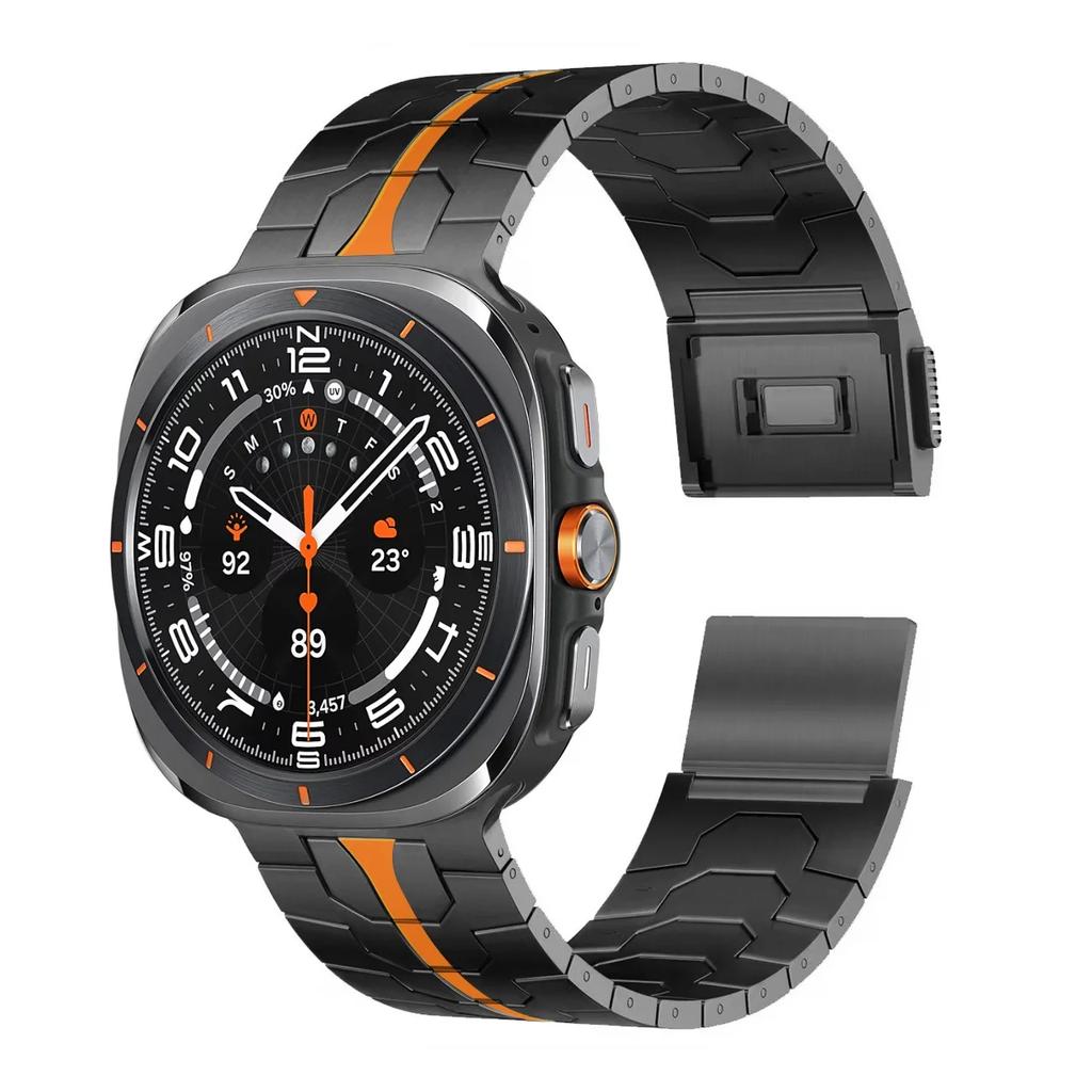 Magnetic Clasp Strap for Samsung Galaxy Watch 7 Ultra 47mm Stainless Steel Wristband for Samsung Watch 7 Ultra 47mm Metal Strap