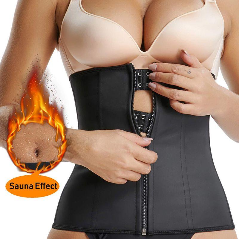 Body Shaper Corset Neoprene Waist Trainer Underbust Zipper Slimming Cincher