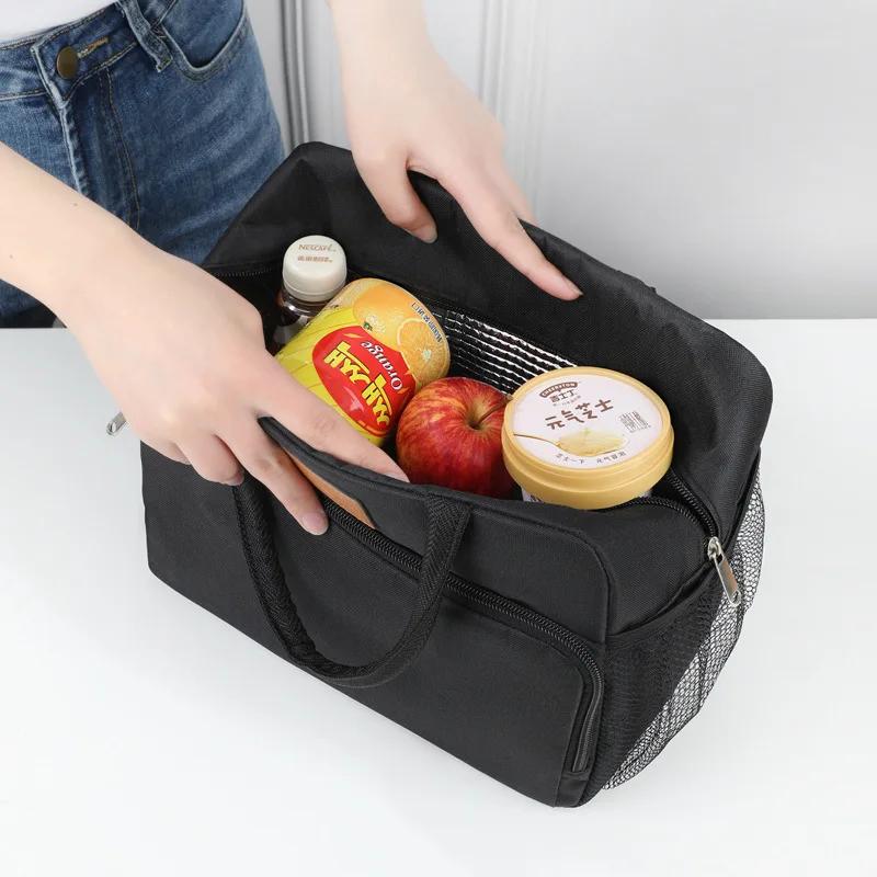 Large Capacity Tote Bento Insulated Lunch Bag Picnic Food Box Storage Ice Cooler Thermal Bag Portable Handheld Insulation Bags