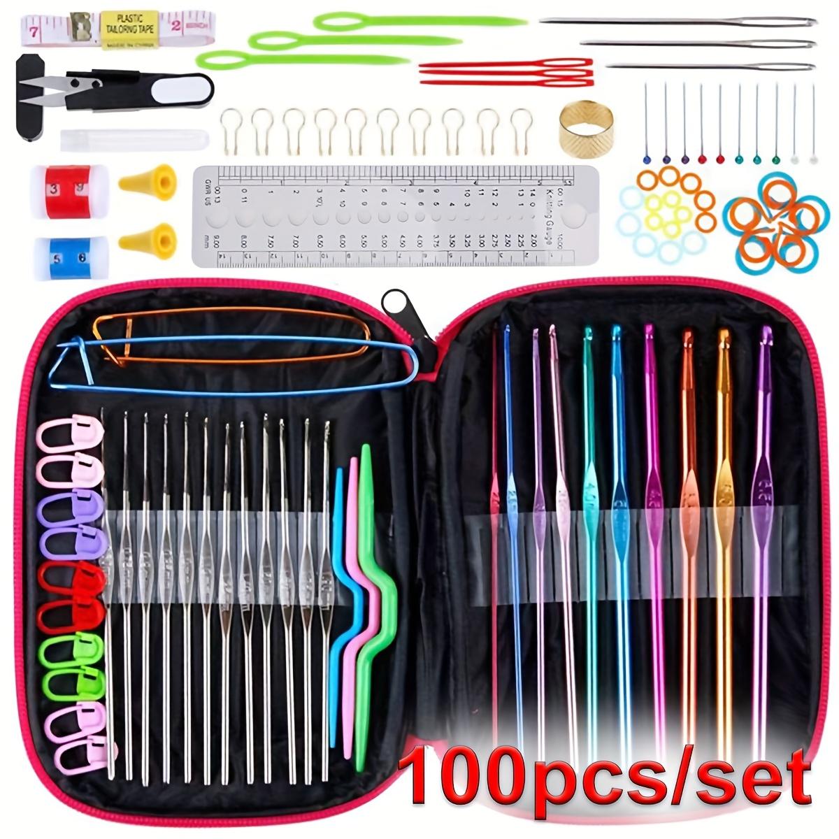 

100pcs/set Sewing Crochet Hook Set with Storage Bag Sewing Needle Tape Measure Thimble Pearl Needle Set Household ZSY
