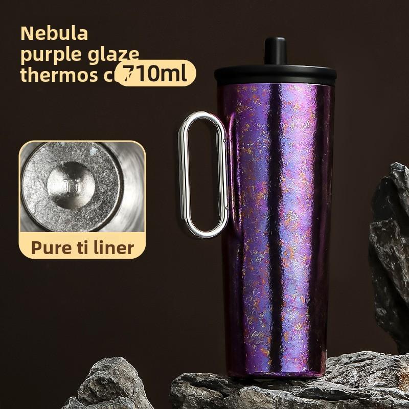 Titanium Thermal Colorful Mug Travel Cup With Handle For Office And Commuting