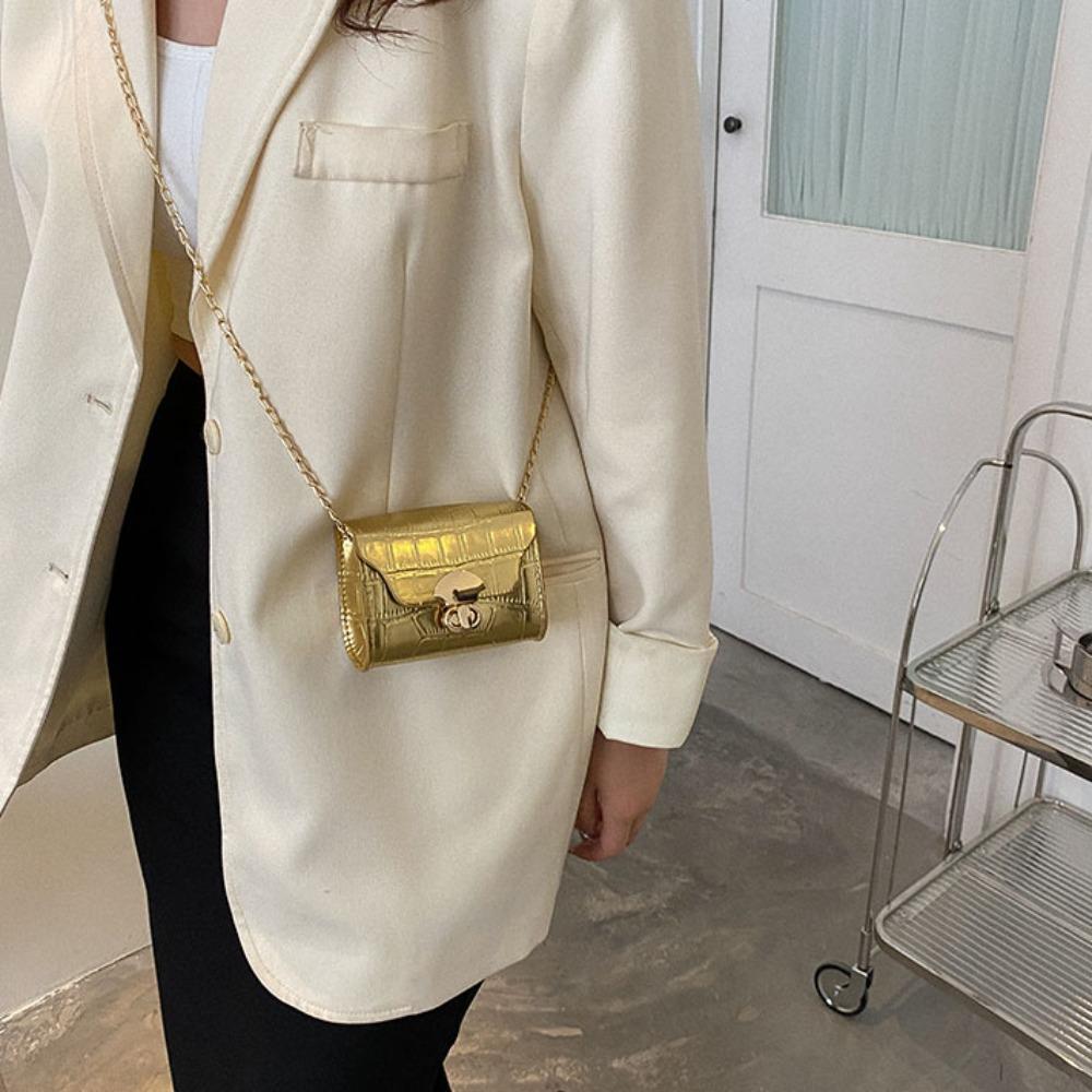 Trendy Mini Shoulder Bag Casual Chain Messenger Bag Daily Commuting Bag Lipstick Coin Purse