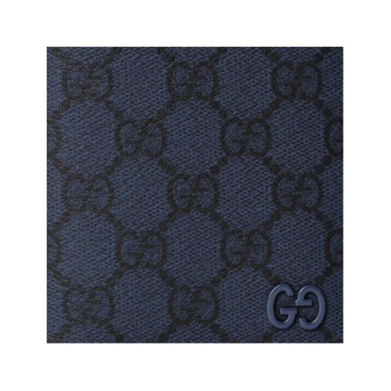 Gucci GG Supreme Passport Holder with Ceramic Effect Leather Card Holder Women's Dark Blue