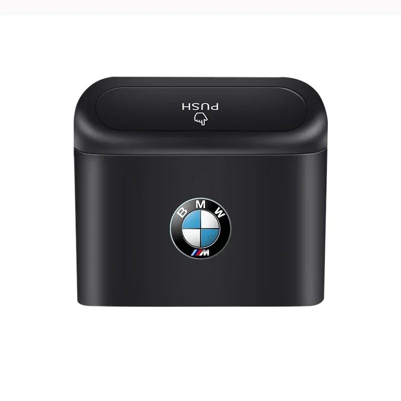 

New Hots E60 For Bmw 50th M3 M5 M6 F01 F20 F10 F13 F15 F16 F30 Car Hanging Trash Bin Vehicle Garbage Dust Case Storage Box Car