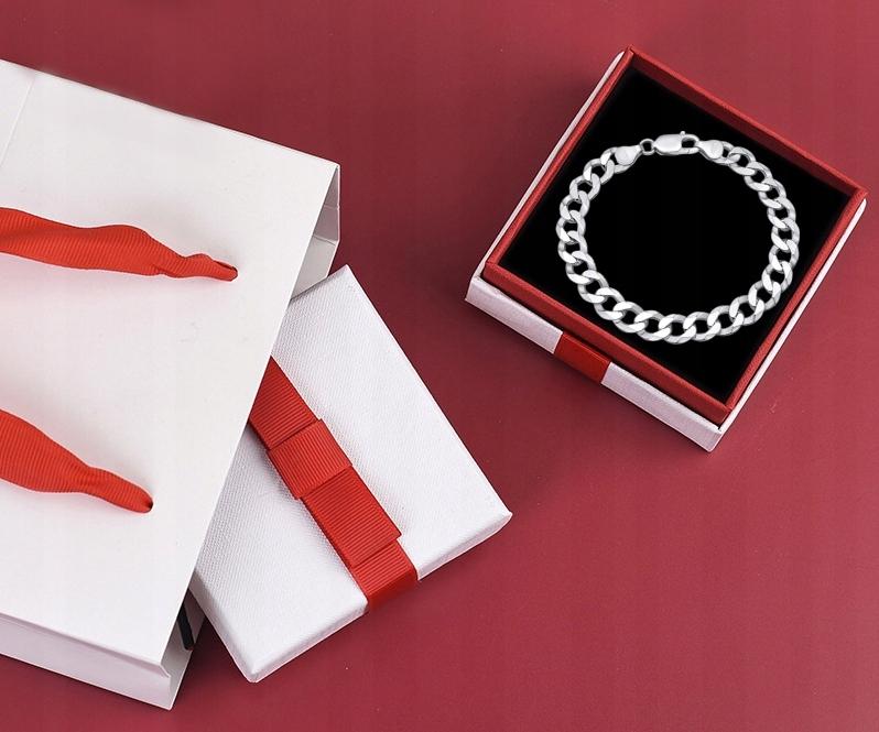 DIAMOND Silver Men' Bracelet 22cm Bracelet + FREE