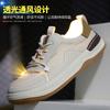 2025 Spring New Shoes Men's Soft Sole Soft Surface Leather Versatile Warm Crooked Mango Shoes Men's Casual Cotton Shoes